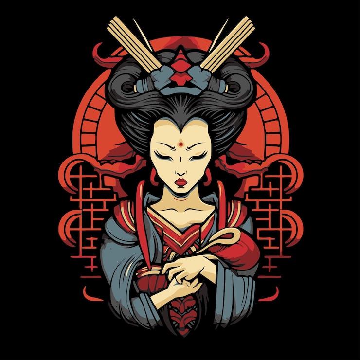 Vektor illustration einer geisha