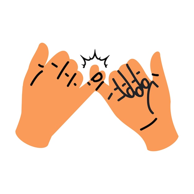 Illustration einer Pinky-Versprechen-Handgestur