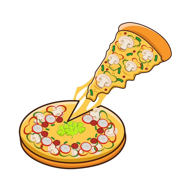 Vektor illustration einer pizza