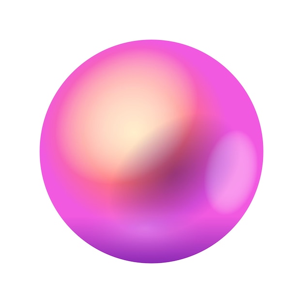Illustration einer rosa Kugel, die auf weißem Hintergrund isoliert ist