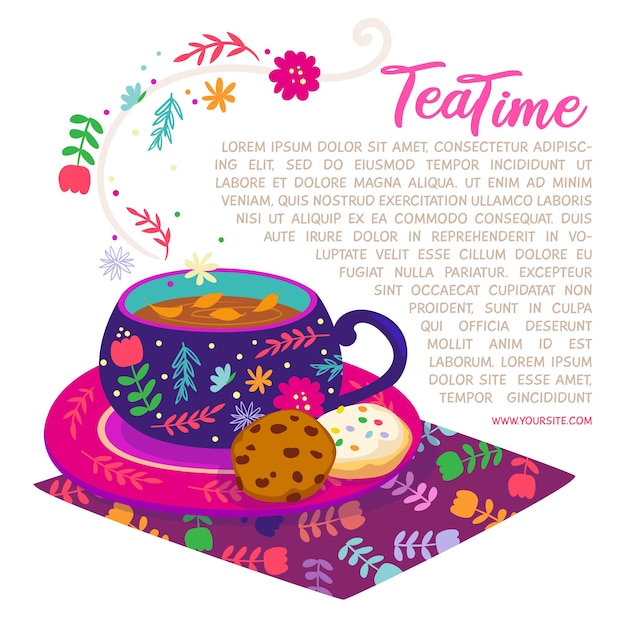 Illustration einer tasse tee