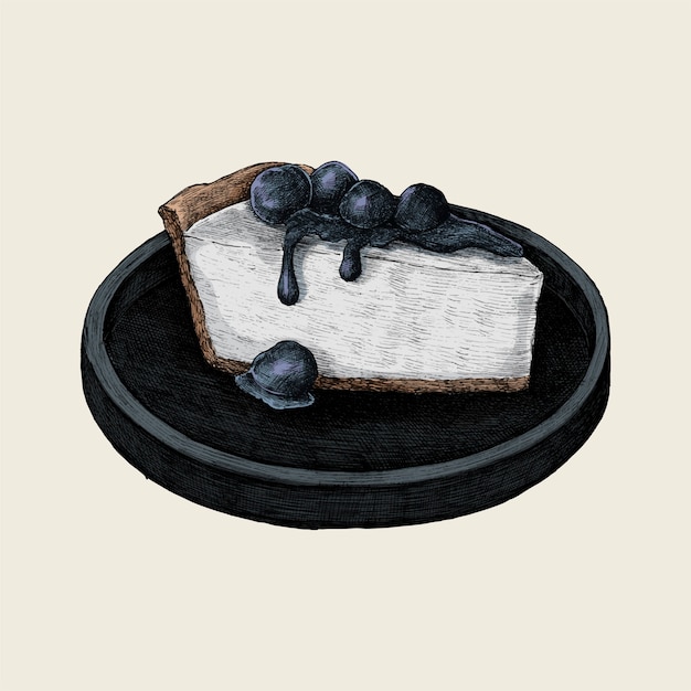 Illustration eines blaubeere cheescake