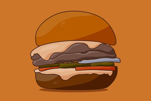 Vektor illustration eines burger-faust-food-vektordesigns