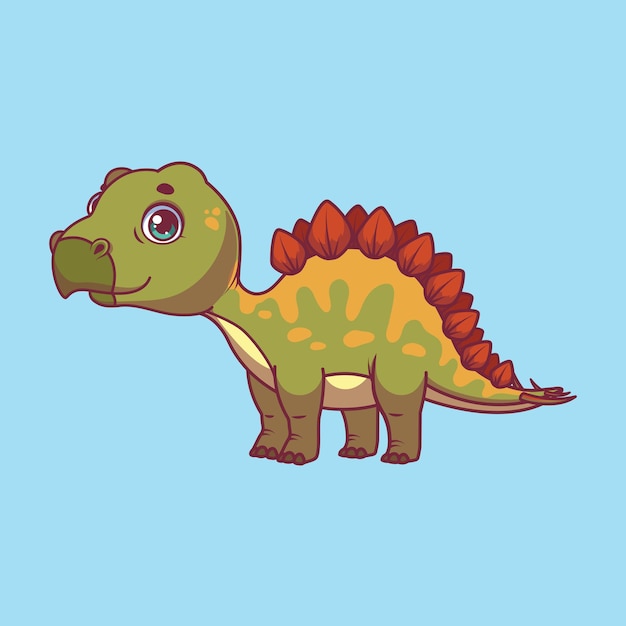 Vektor illustration eines cartoon-stegosaurus auf buntem hintergrund