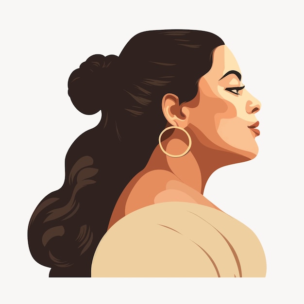 Illustration eines eleganten weiblichen Profils