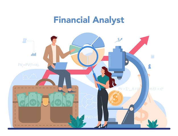 Illustration eines finanzanalysten oder beraters