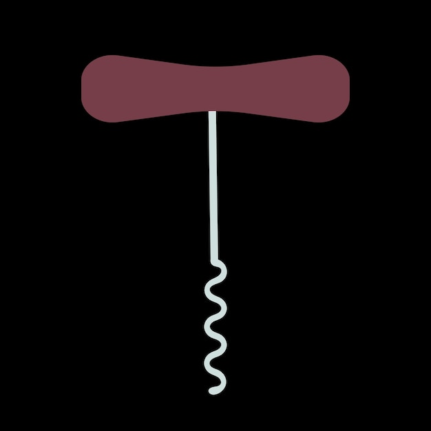 Illustration eines flachen korkenziehervektors