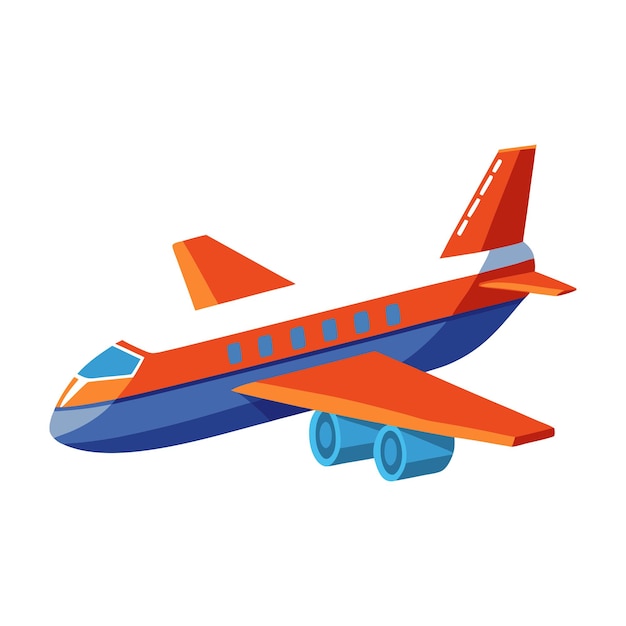 Illustration eines flachen Luftflugzeugvektors, isoliert auf weißem Hintergrund