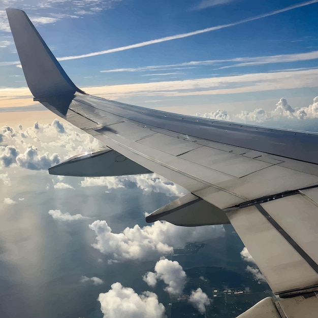 Illustration eines Flugzeugs in den Wolken