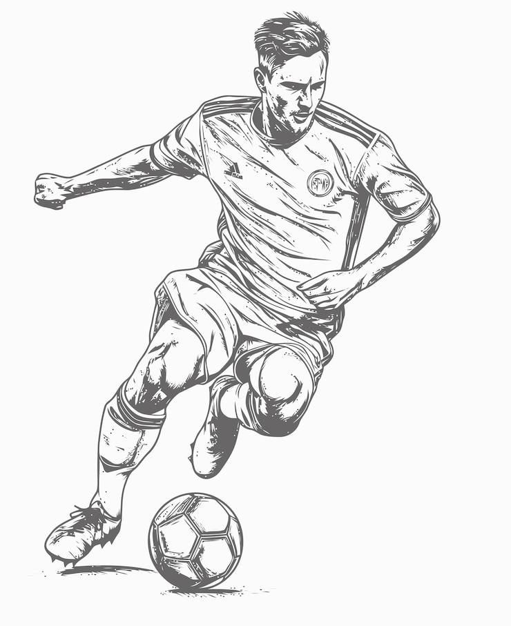 Vektor illustration eines fußballspielers fußballspieler malbuch
