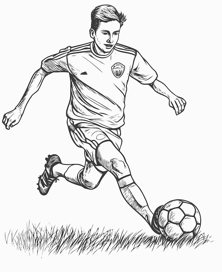 Vektor illustration eines fußballspielers fußballspieler malbuch