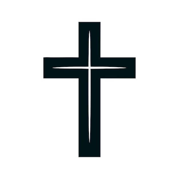 Illustration eines isolierten grauen Christiankreuz-Logos