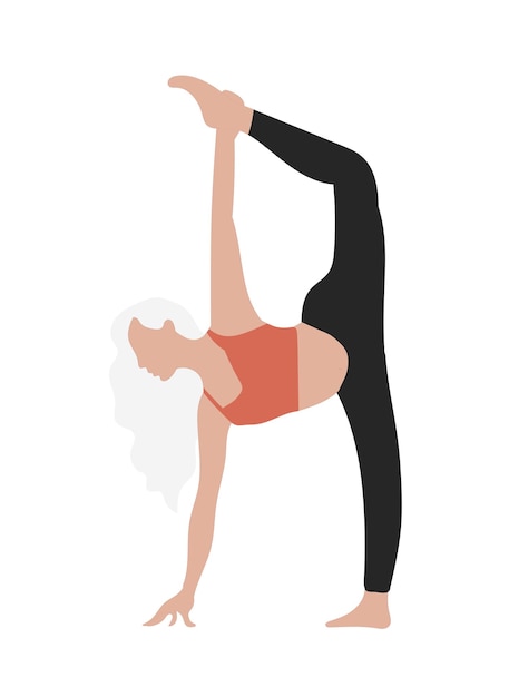 Illustration eines Mädchens in einer Yoga-Pose