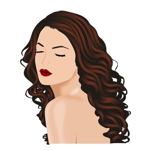 Illustration eines Mädchens mit braunen Haaren