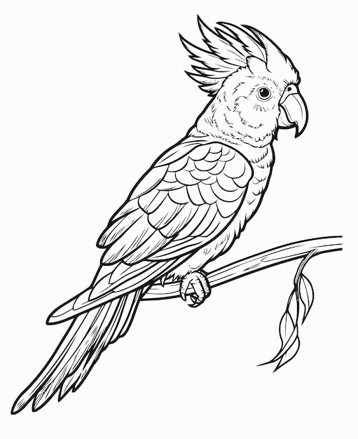 Vektor illustration eines papageien parrot malbuch