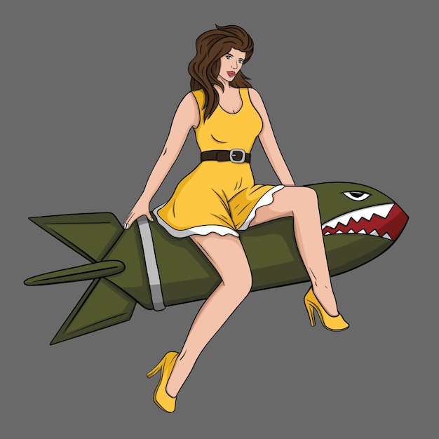 Illustration eines Pin-up-Girls