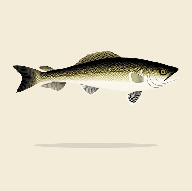 Illustration eines vintage-dorschfisches 06