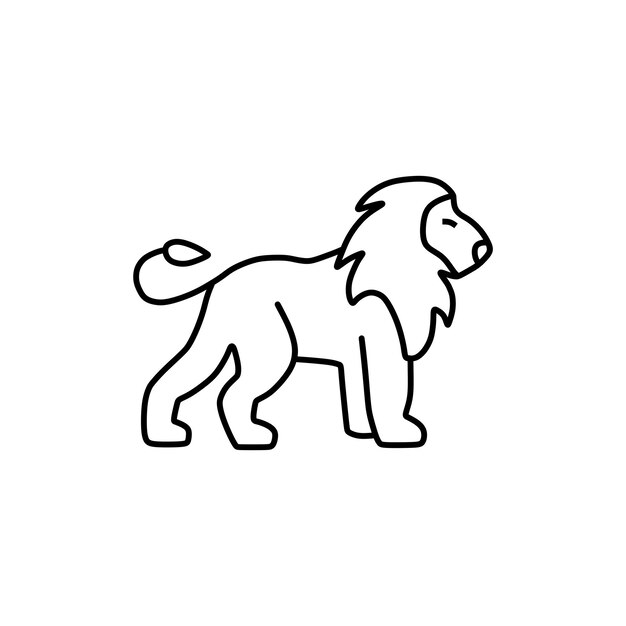 Vektor illustration eines wandelnden löwen