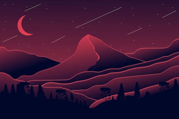 Illustration Feld Nachtlandschaft Nachtlandschaft Sternenhimmel Wilder Sternenhimmel Hintergrund