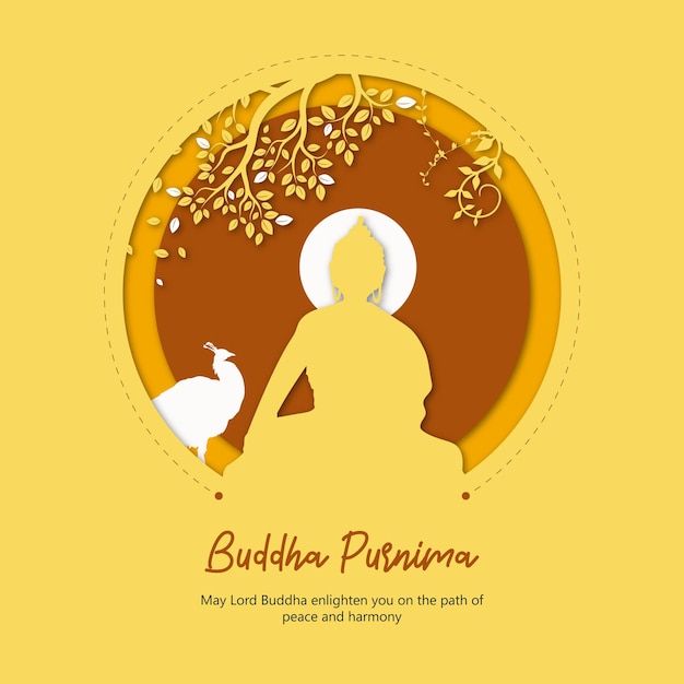 Illustration für buddha purnima oder vesak day mit schönem und kreativem design