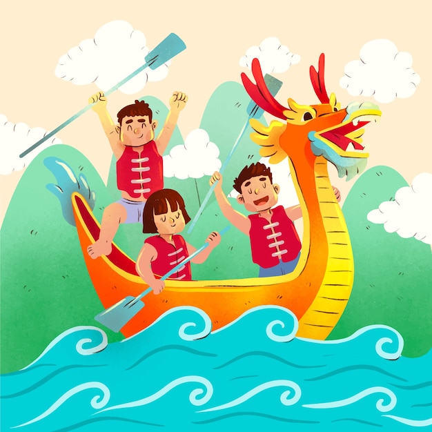 Vektor illustration für die feier des chinesischen drachenbootfestes