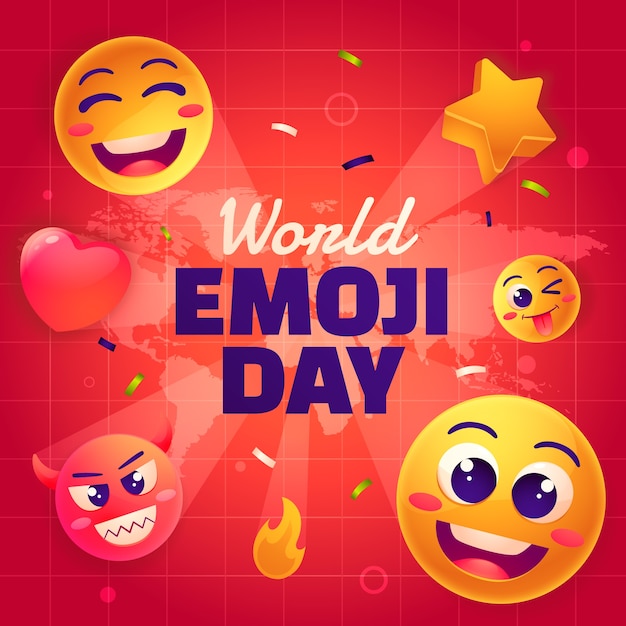 Illustration für die Feier des Welt-Emoji-Tages