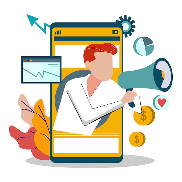 Illustration für digitales Marketing