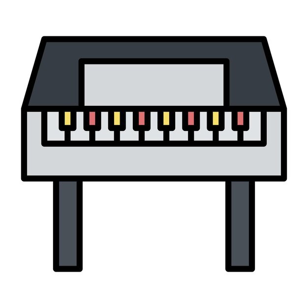 Illustration für ein flaches holzpiano