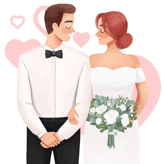 Illustration für ein Hochzeitspaar