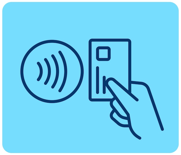 Illustration für kontaktlose zahlungsmethoden, mobiles smartphone und drahtloses pos-terminal