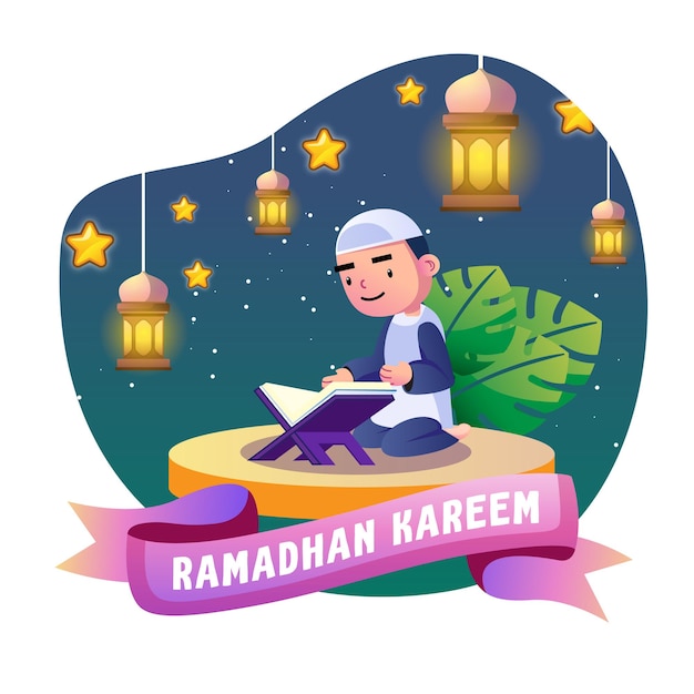 Vektor illustration für ramadan-kinder