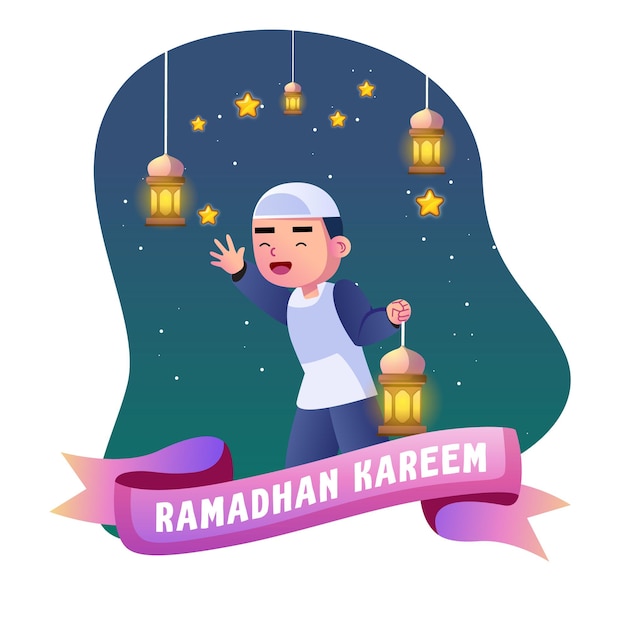 Vektor illustration für ramadan-kinder