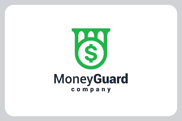 Illustration Geldschutz-Dollar-Schild-Logo-Vektorsymbol