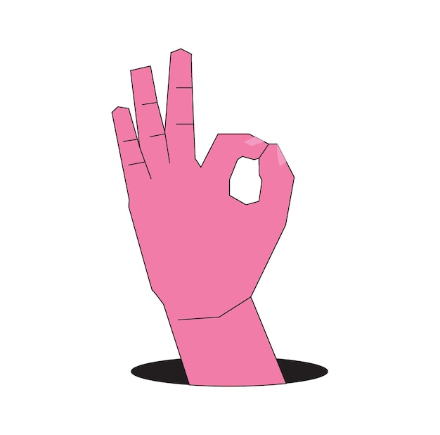 Illustration Hand mit Geste OK abstrakt surrealistisches einzigartiges Design