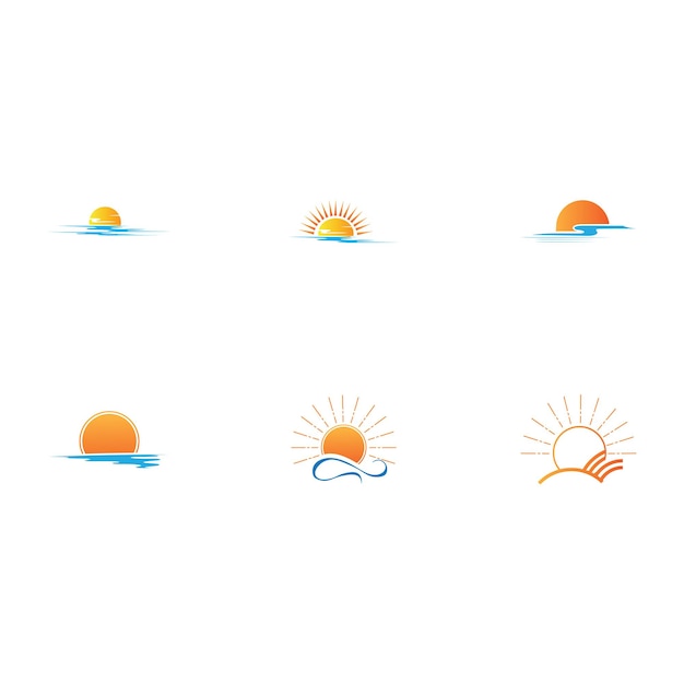 Illustration icon logo und symbol vorlage sunrise design