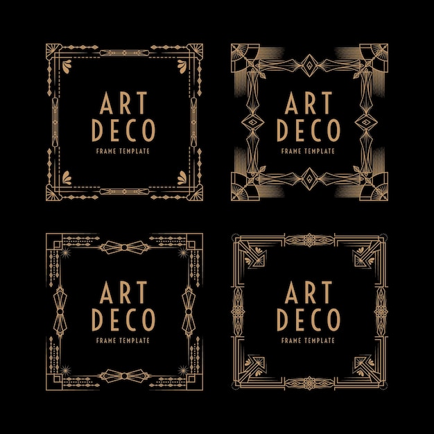 Illustration im Art-Deco-Quadratrahmen