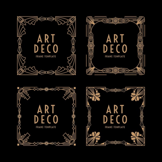Illustration im Art-Deco-Quadratrahmen