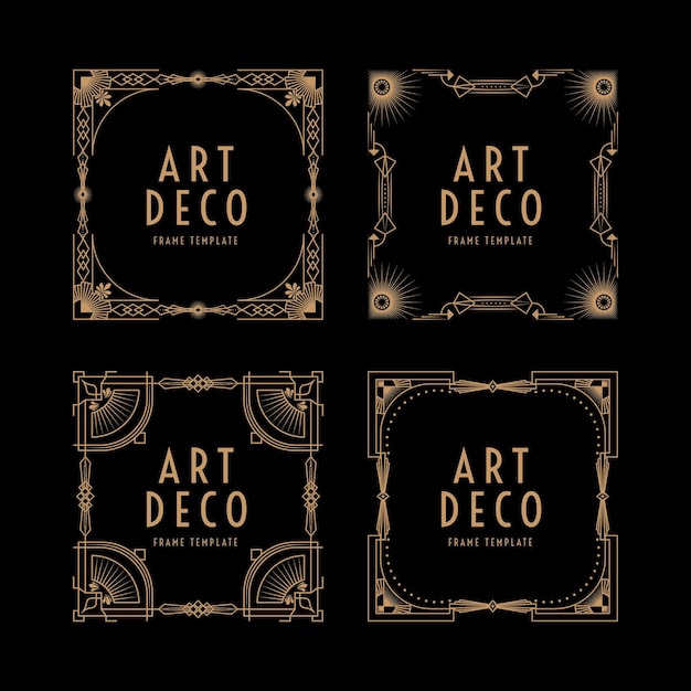 Illustration im Art-Deco-Quadratrahmen
