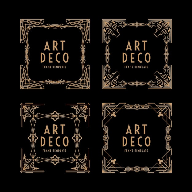 Illustration im Art-Deco-Quadratrahmen