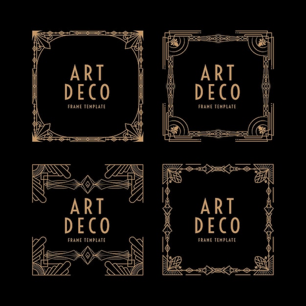 Illustration im Art-Deco-Quadratrahmen