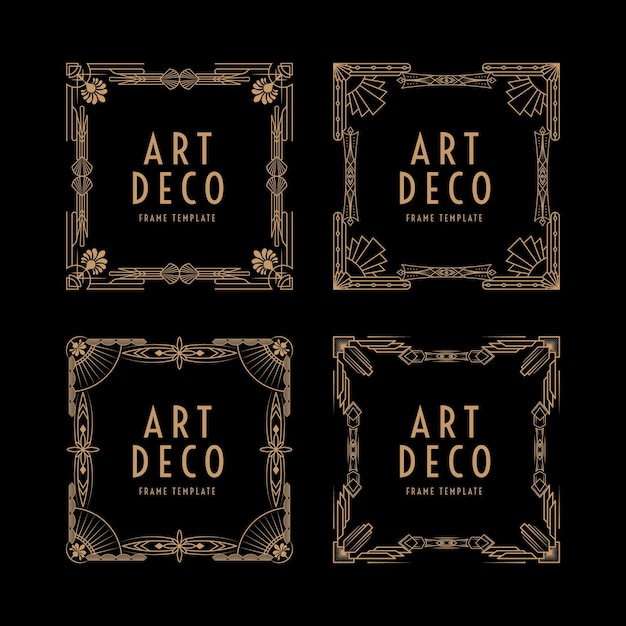 Illustration im Art-Deco-Quadratrahmen