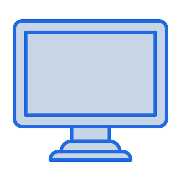 Vektor illustration im blauen ton des monitors