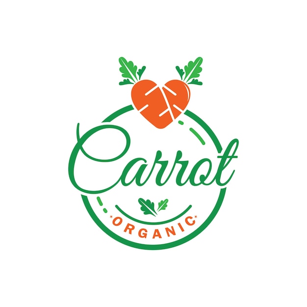 Illustration karotte kreatives design karotte landwirtschaftliches produkt logo ikon karotte verarbeitung veganes essen