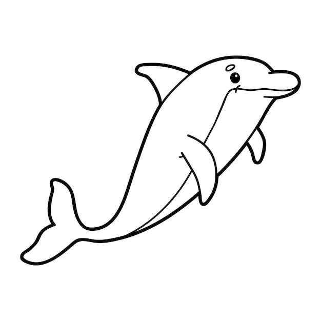 Illustration Malvorlagen mit Cartoon-Baby-Delphin