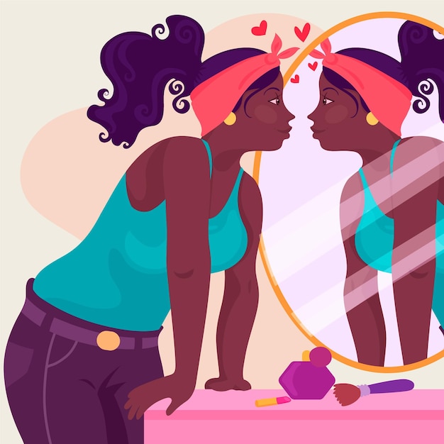 Illustration mit hohem Selbstwertgefühl