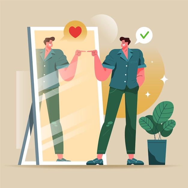 Illustration mit hohem Selbstwertgefühl