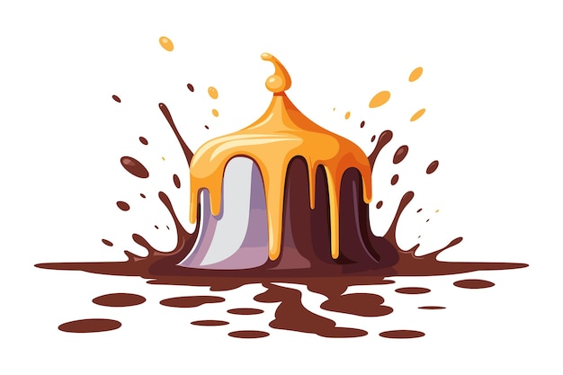Illustration mit Schokoladenspritzern