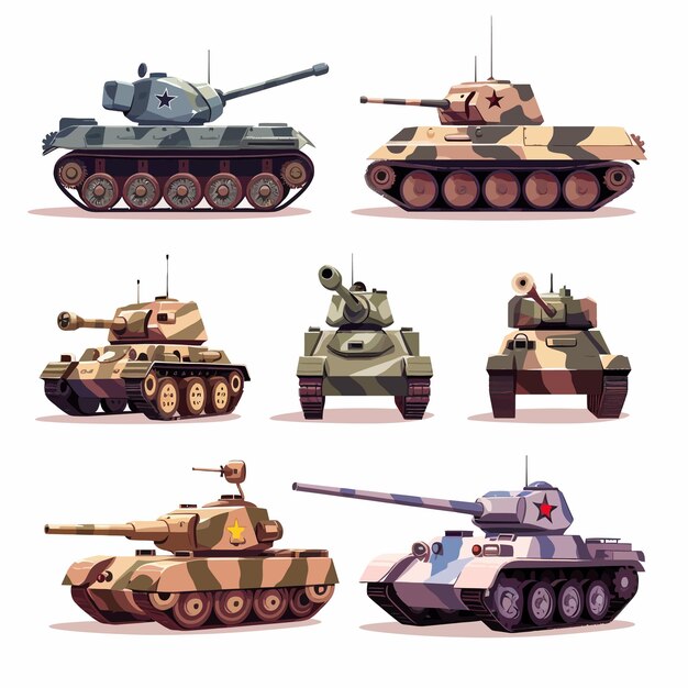 Vektor illustration_of_cute_war_tank_military_transport