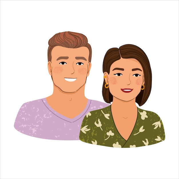 Illustration Porträt eines Ehepaares