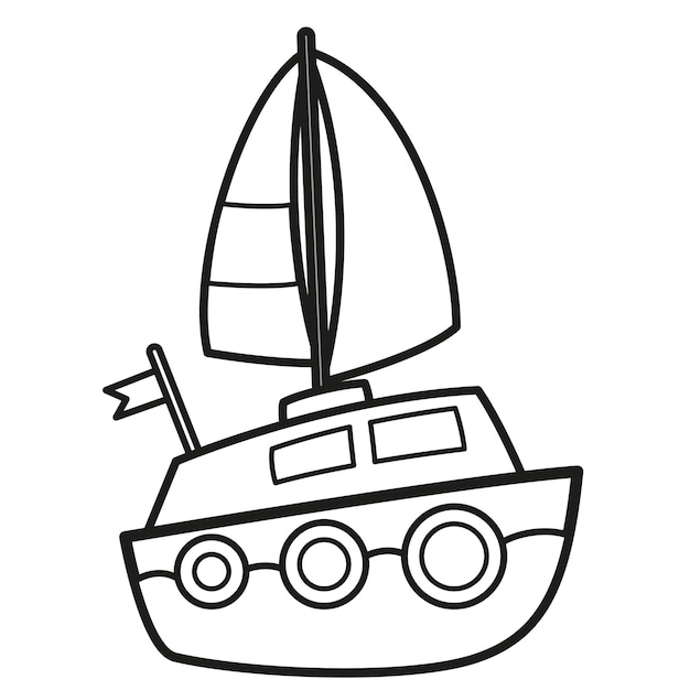 Illustration schwarz-weißes boot